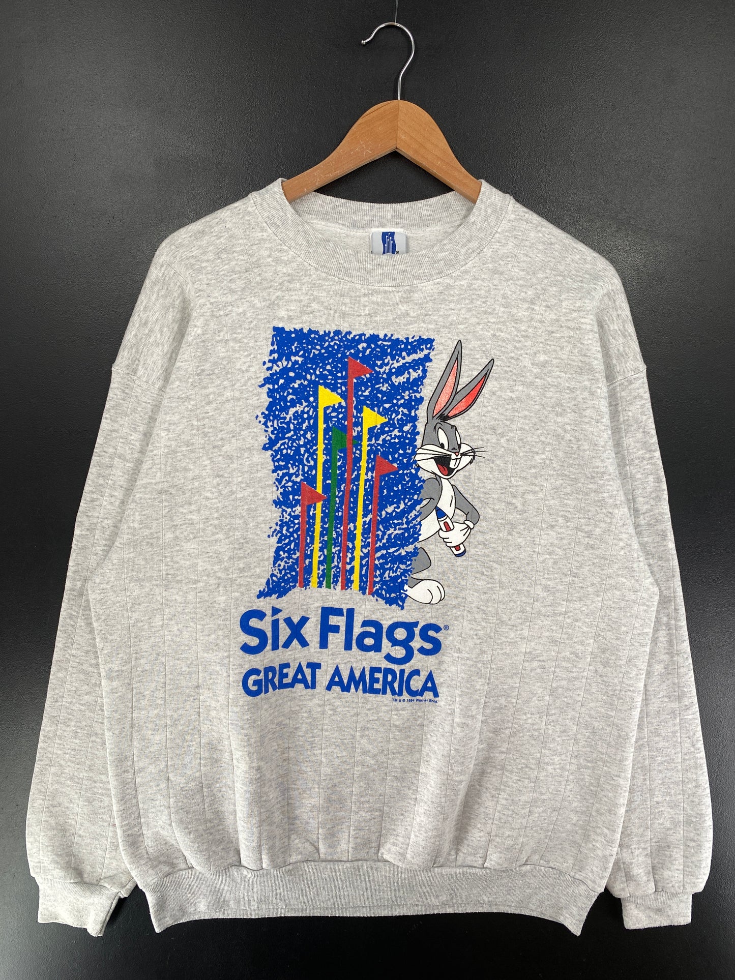 1995' SIX FLAGS LOONEY TUNES BUGS BUNNY Made in USA Size XXL Vintage Sweat-shirt / G5846S