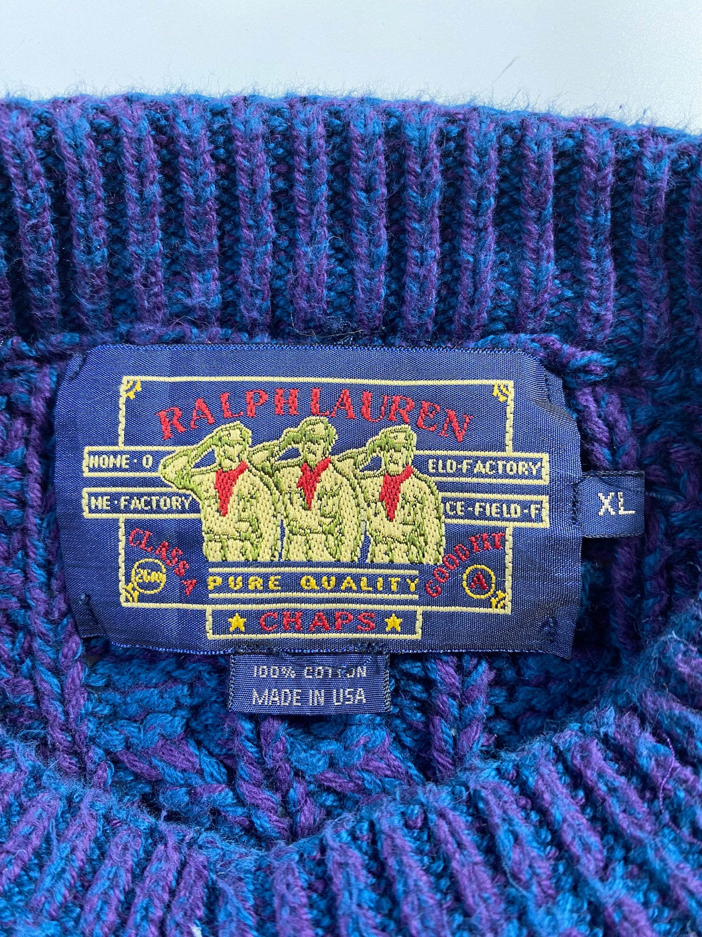 90’s CHAPS RALPH LAUREN Made in USA Size XL Knit Sweater / F6769K