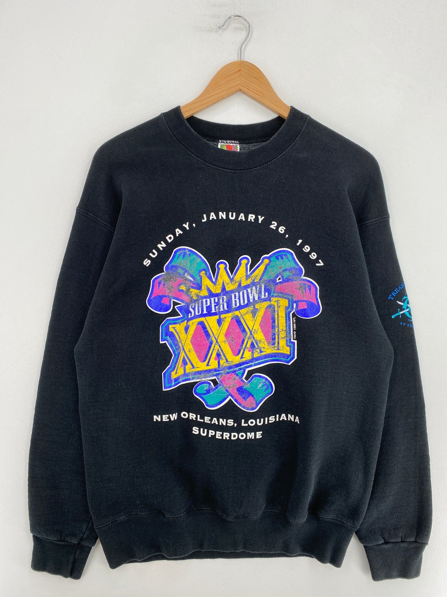 1997 SUPER BOWL Made in USA Size L Vintage NFL Sweat-Shirt / G2001S