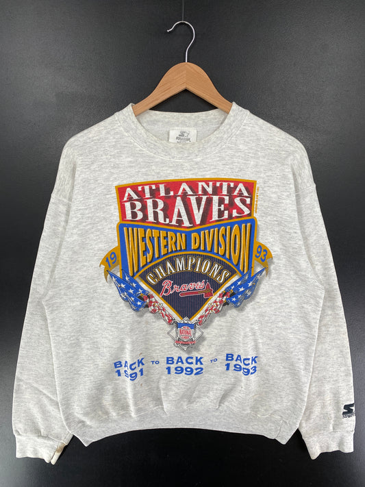 1993 STARTER x ATLANTA BRAVES Made in USA Size M Vintage MLB Sweat-Shirt / G5919S