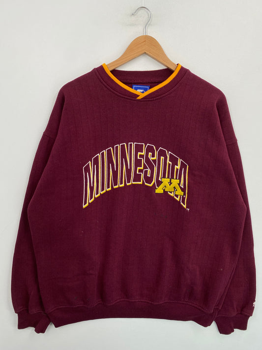 DAMAGED 90's STARTER x MINNESOTA Size XL Vintage College Sweat-Shirt / G5936S