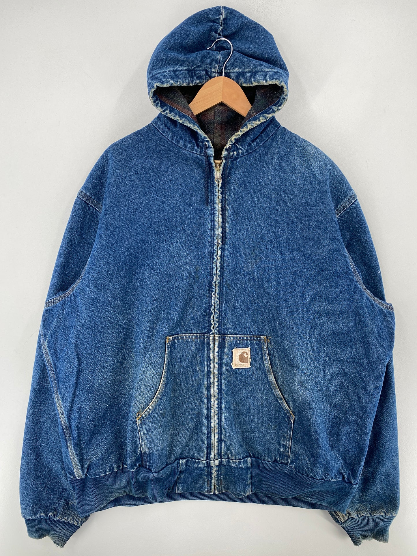 .90's CARHARTT Made in USA Size XXL Vintage Zip-Up Hoodie Duck Jacket / F8742J