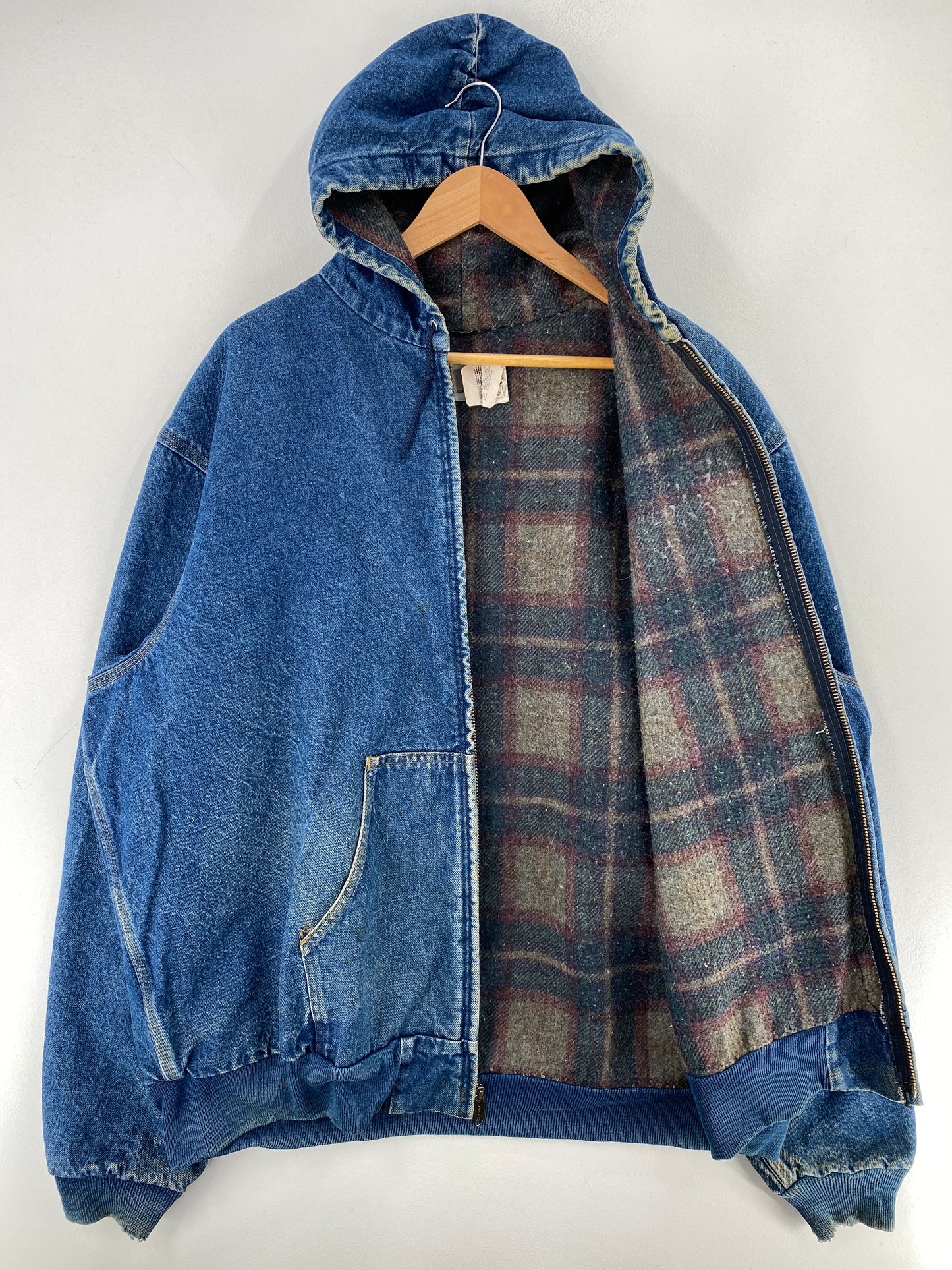 .90's CARHARTT Made in USA Size XXL Vintage Zip-Up Hoodie Duck Jacket / F8742J