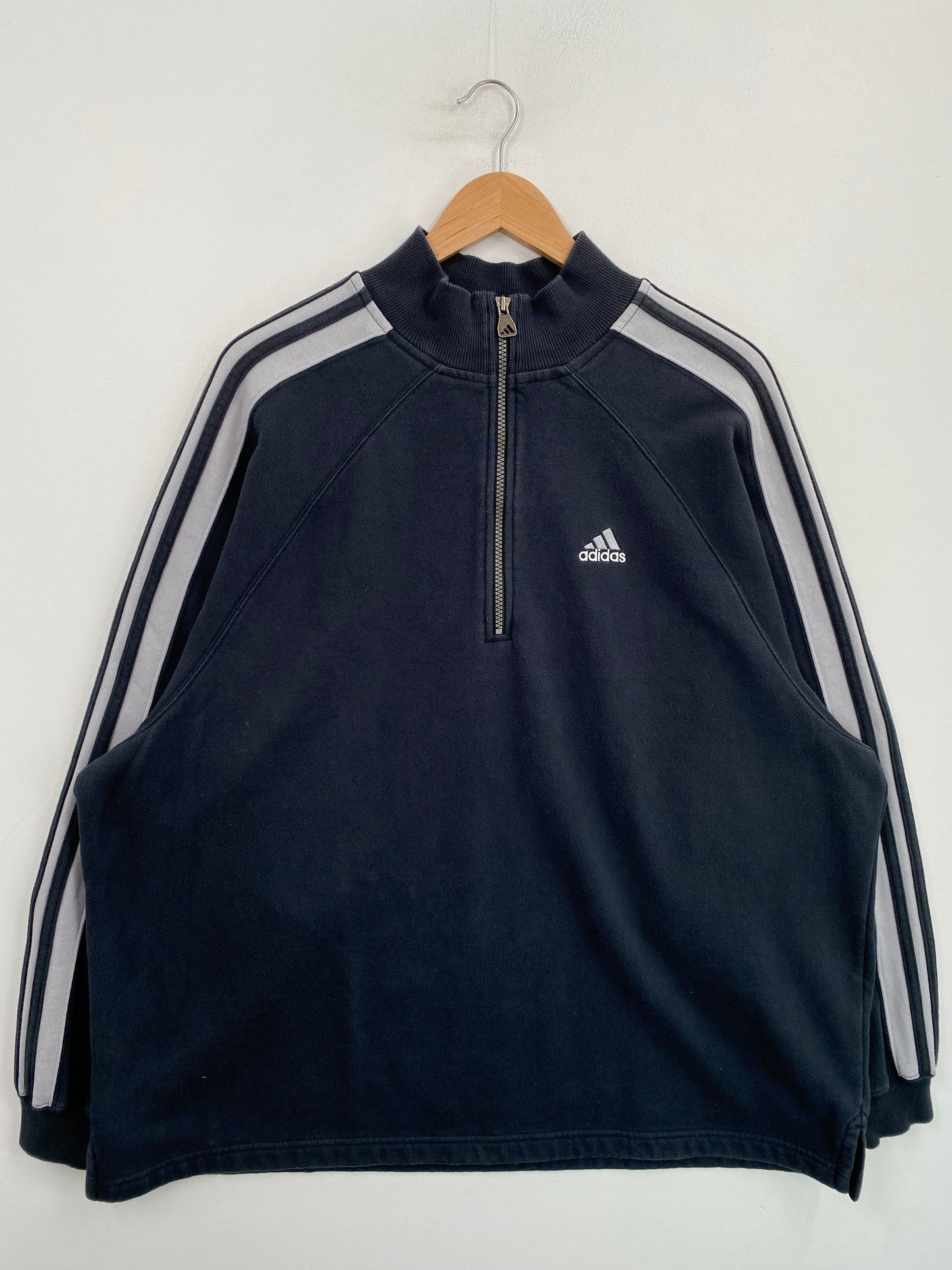 90’s ADIDAS Size XL Vintage Half Zip-up Sweat-Shirt / G7249S