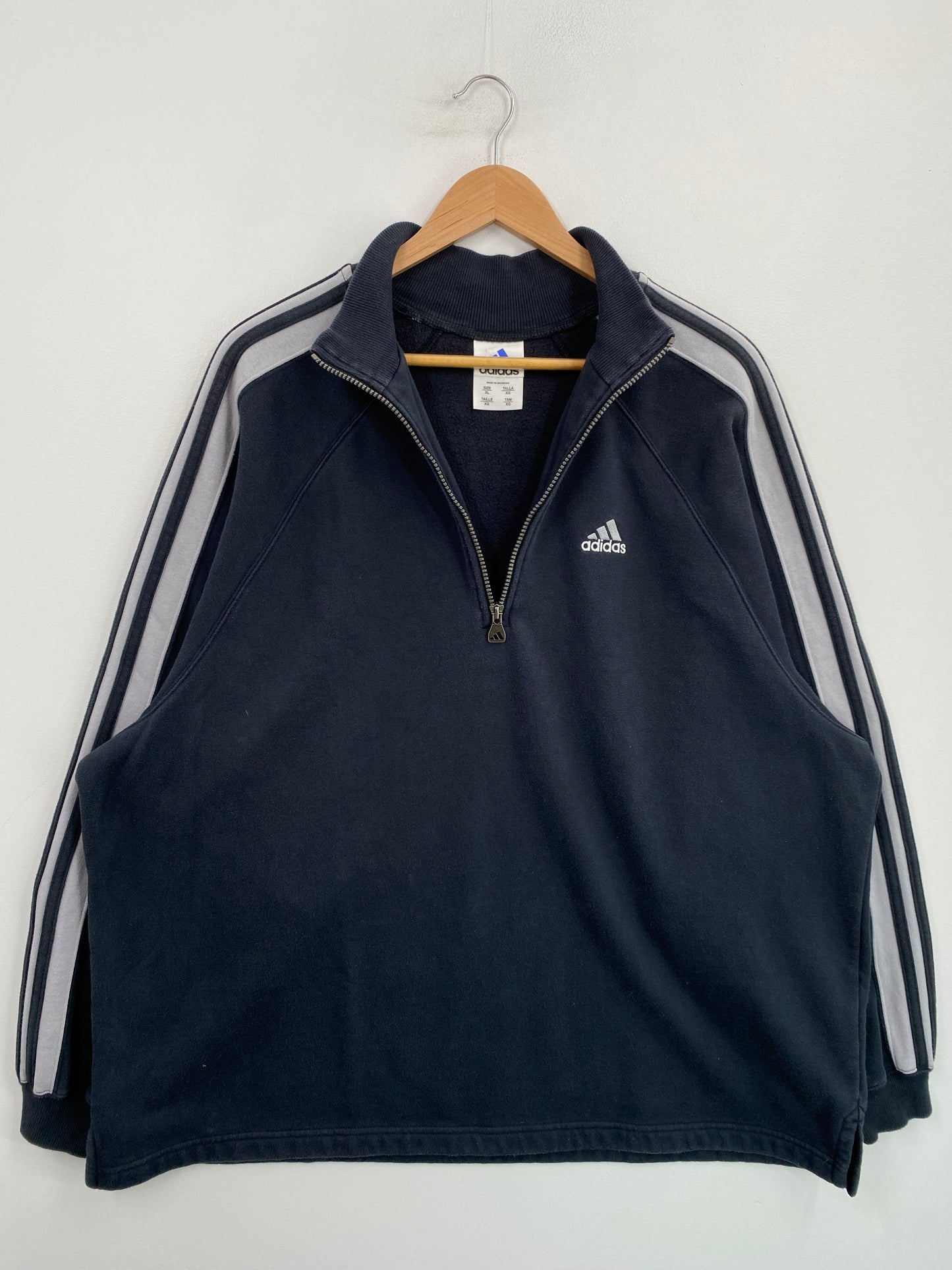 90’s ADIDAS Size XL Vintage Half Zip-up Sweat-Shirt / G7249S