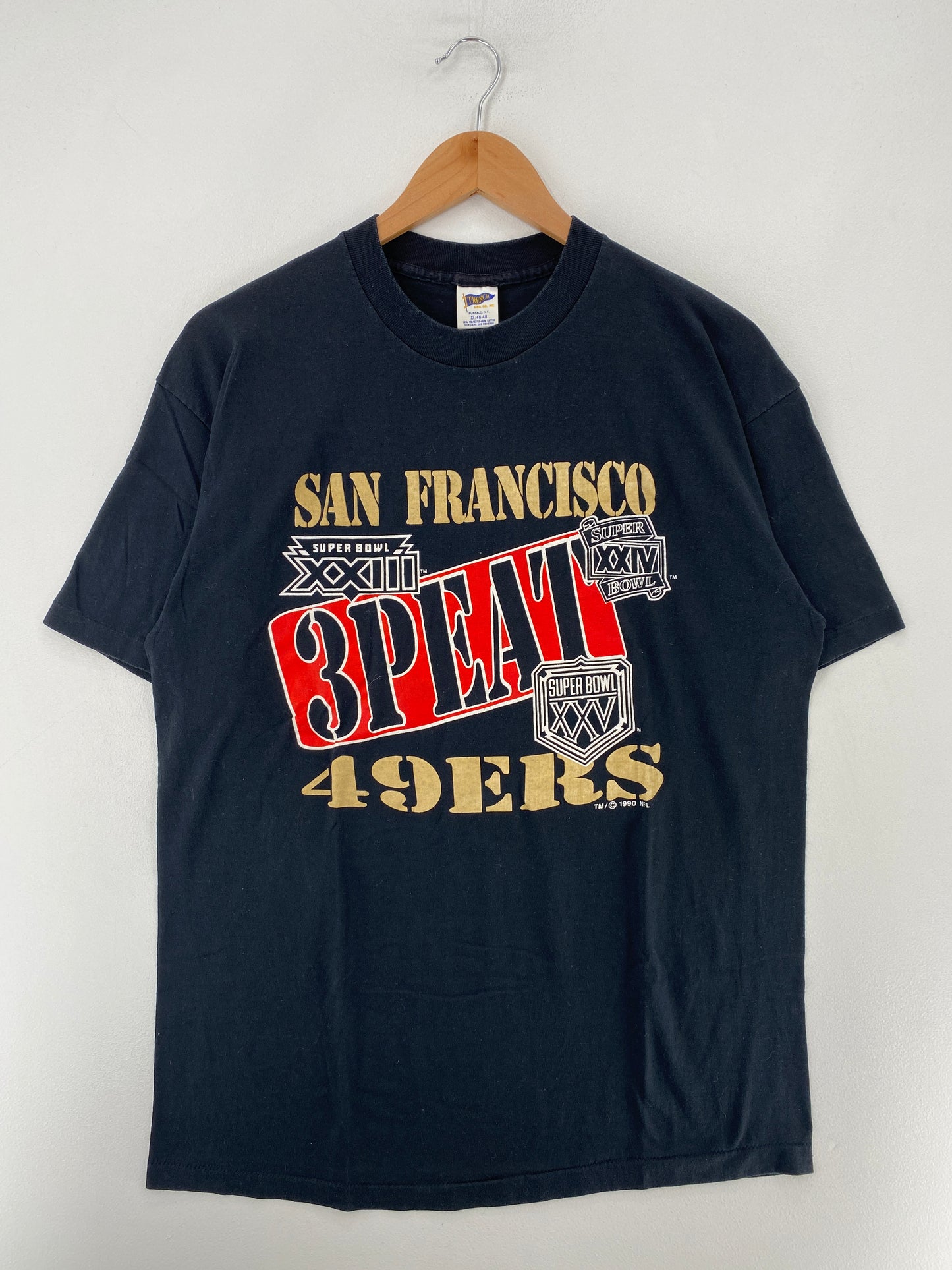 1990 SAN FRANCISCO 49ERS SUPER BOWL Made in USA Size XL Vintage NFL T-shirt / G3310T