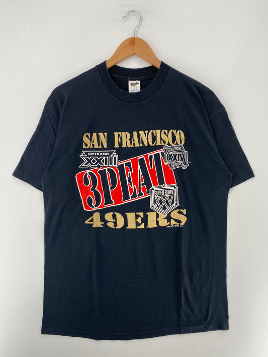 1990 SAN FRANCISCO 49ERS SUPER BOWL Made in USA Size XL Vintage NFL T-shirt / G3310T