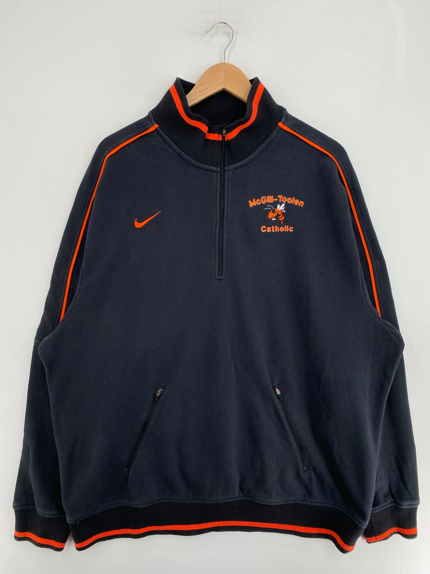 Vintage NIKE MCGILL TOOLEN CATHOLIC Size XXL Half Zip-up Sweat-shirt / G2140S