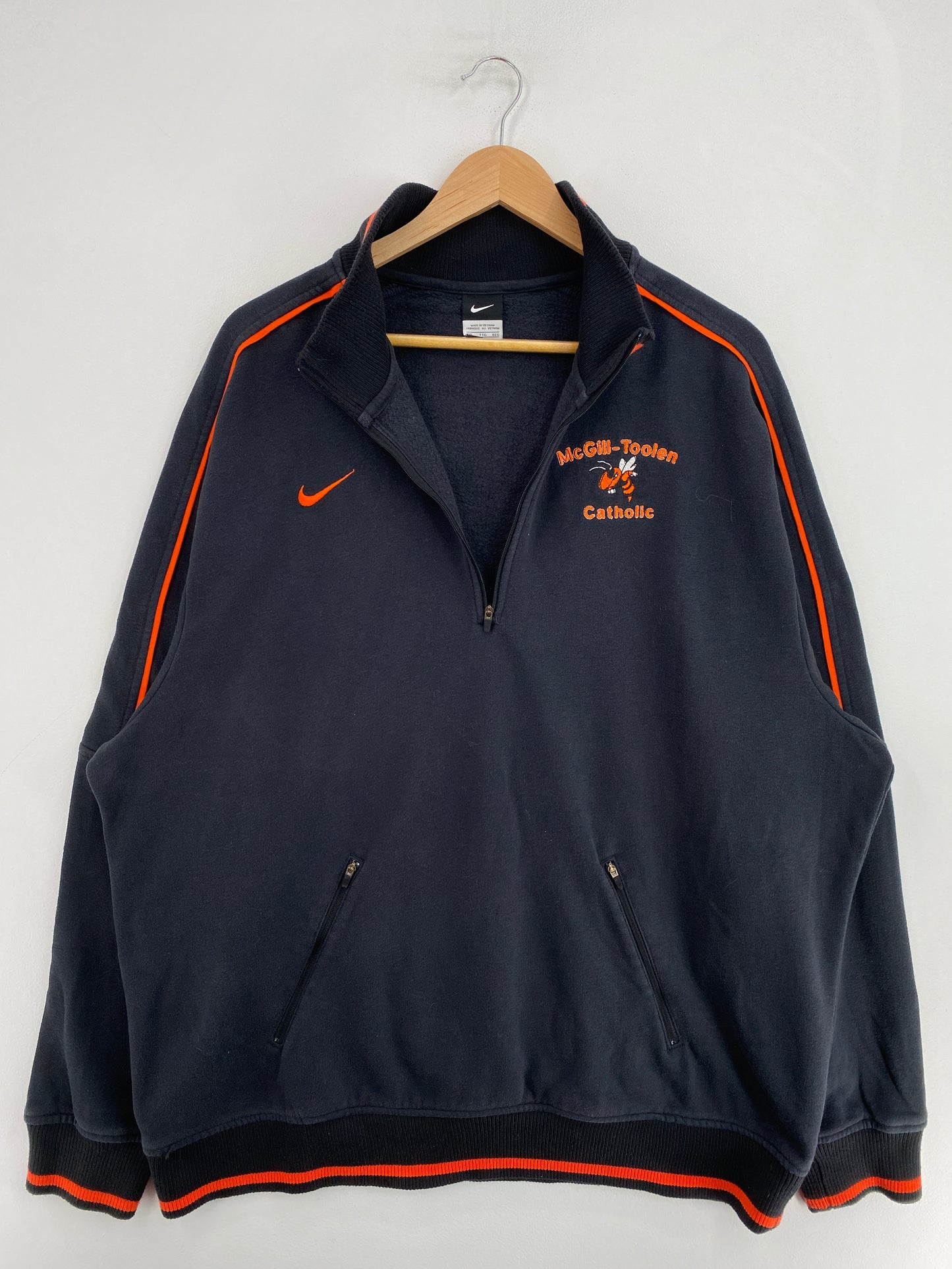 Vintage NIKE MCGILL TOOLEN CATHOLIC Size XXL Half Zip-up Sweat-shirt / G2140S