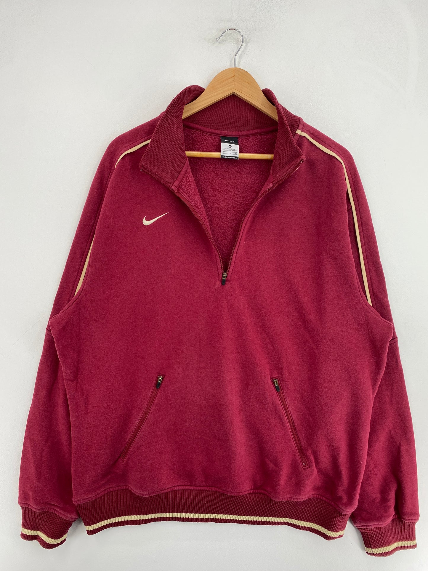 Vintage NIKE MINI SWOOSH Size XL Half Zip-up Sweat-shirt / G7103S