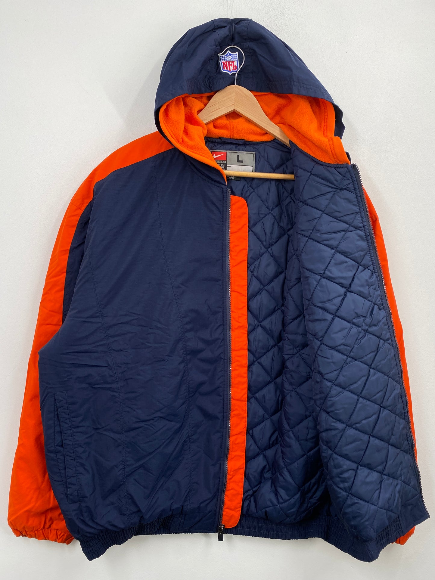 00' NIKE CHICAGO BEARS Size L Vintage NFL Nylon Jacket / G6061N