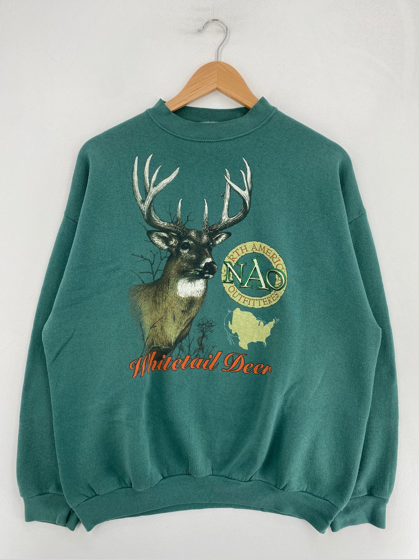 90's WHITETAIL DEER Made in USA Size XL Vintage Sweat-shirt / G2183S