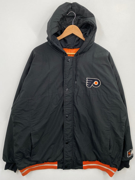 Early 90’s STARTER x PHILADELPHIA FLYERS Size XL NHL Padded Nylon Jacket / G6074N