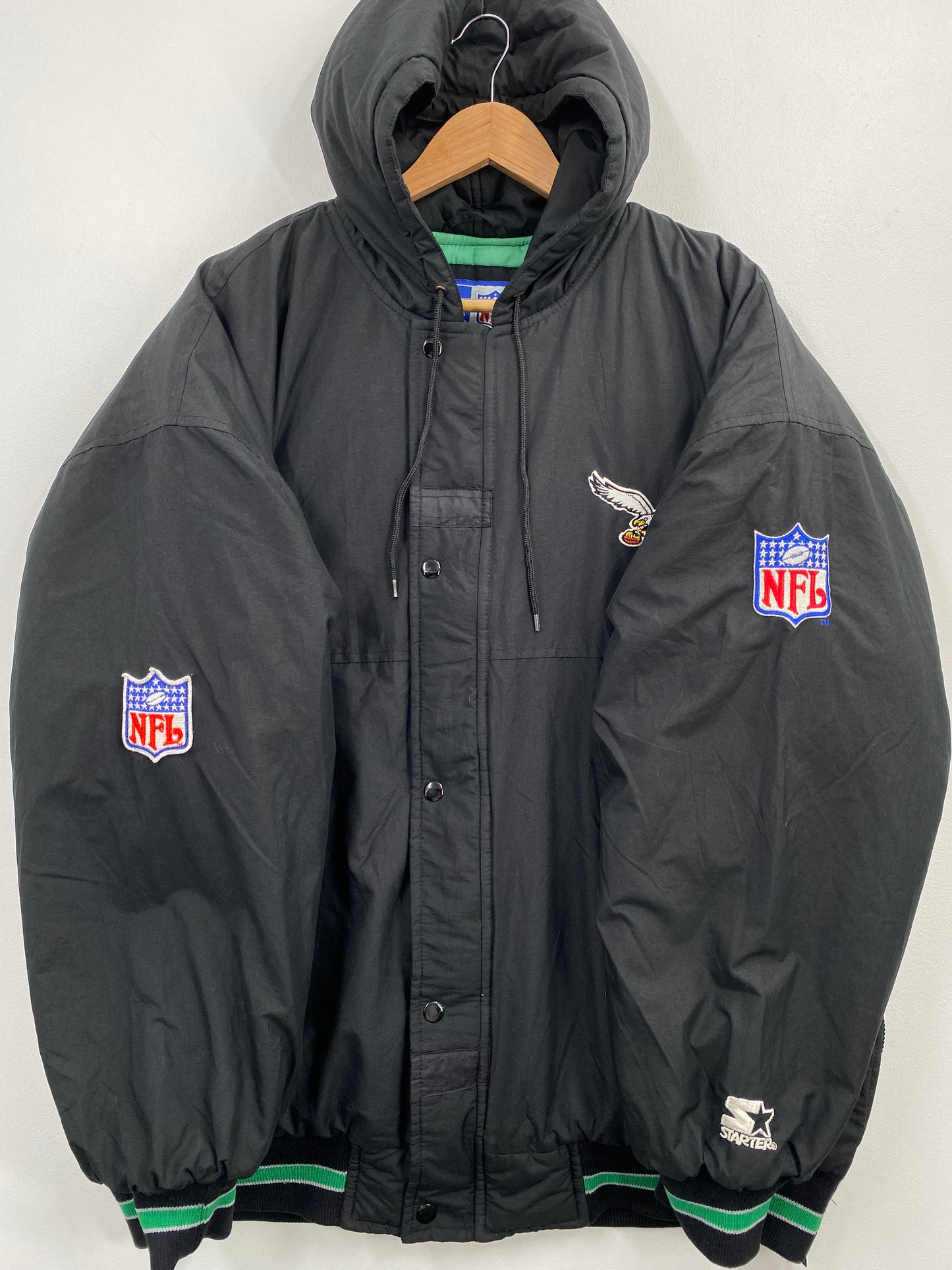 90’s STARTER x PHILADELPHIA EAGLES Size XXL NFL Padded Nylon Jacket / G6079N
