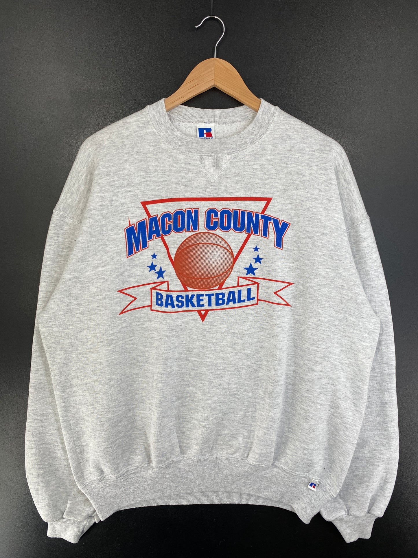 90's RUSSELL x MACON COUNTY BASKETBALL Made in USA Size XL Vintage Sweat-Shirt / G2249S