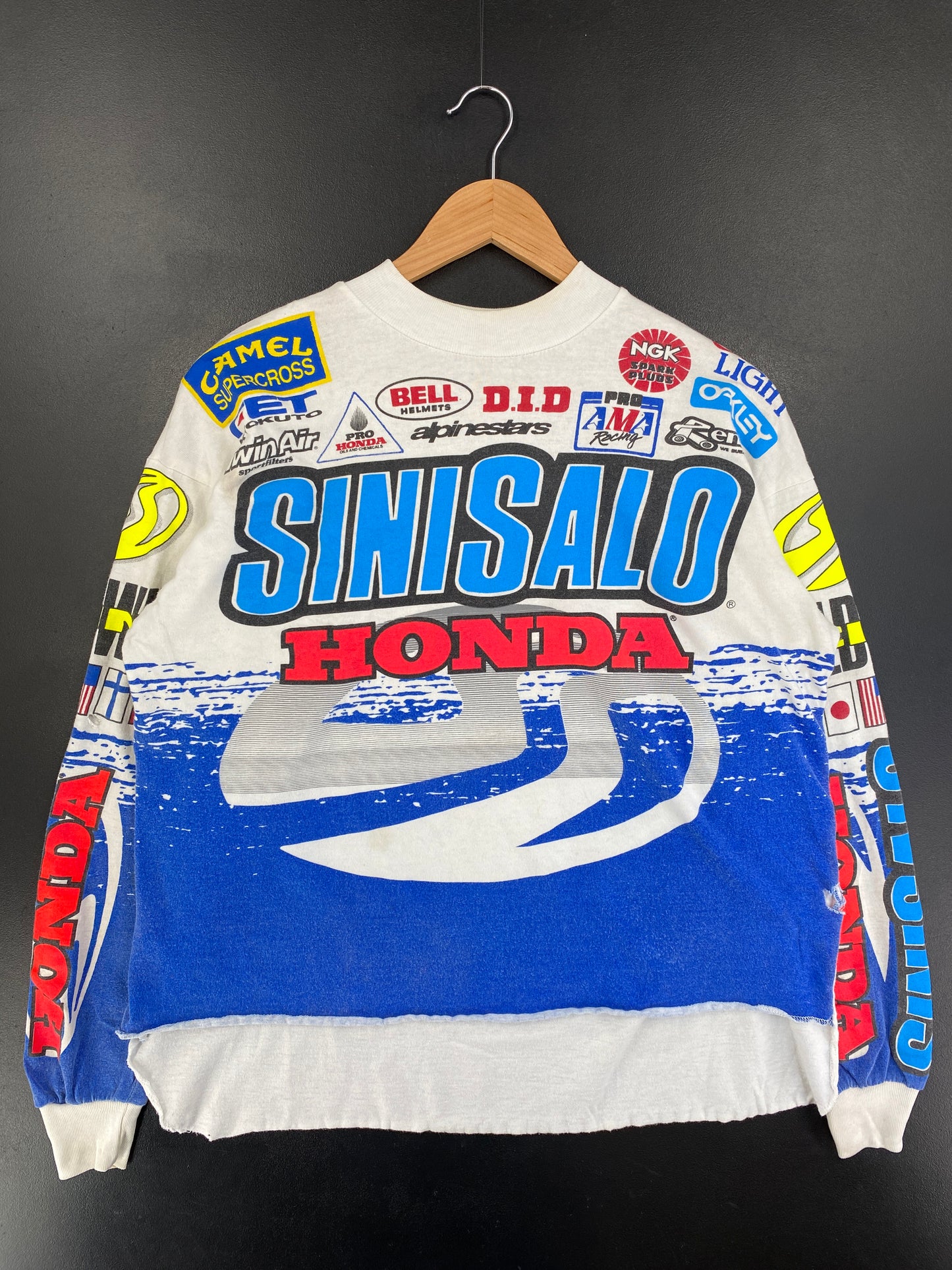 90's HONDA SINISALO Size No tag (Approx.L) Vintage Racing Long sleeve T-Shirt / G2258T