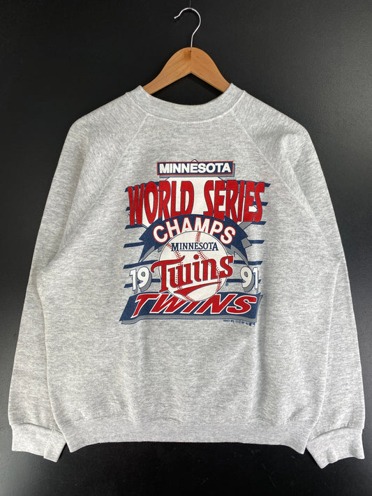 1991 MINNESOTA TWINS WORLD SERIES Made in USA Size XL MLB Sweat-Shirt / F8036S