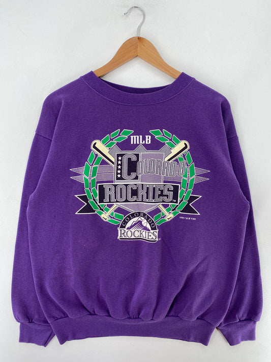1993 COLORADO ROCKIES Made in USA Size XL Vintage MLB Sweat-Shirt / F8037S