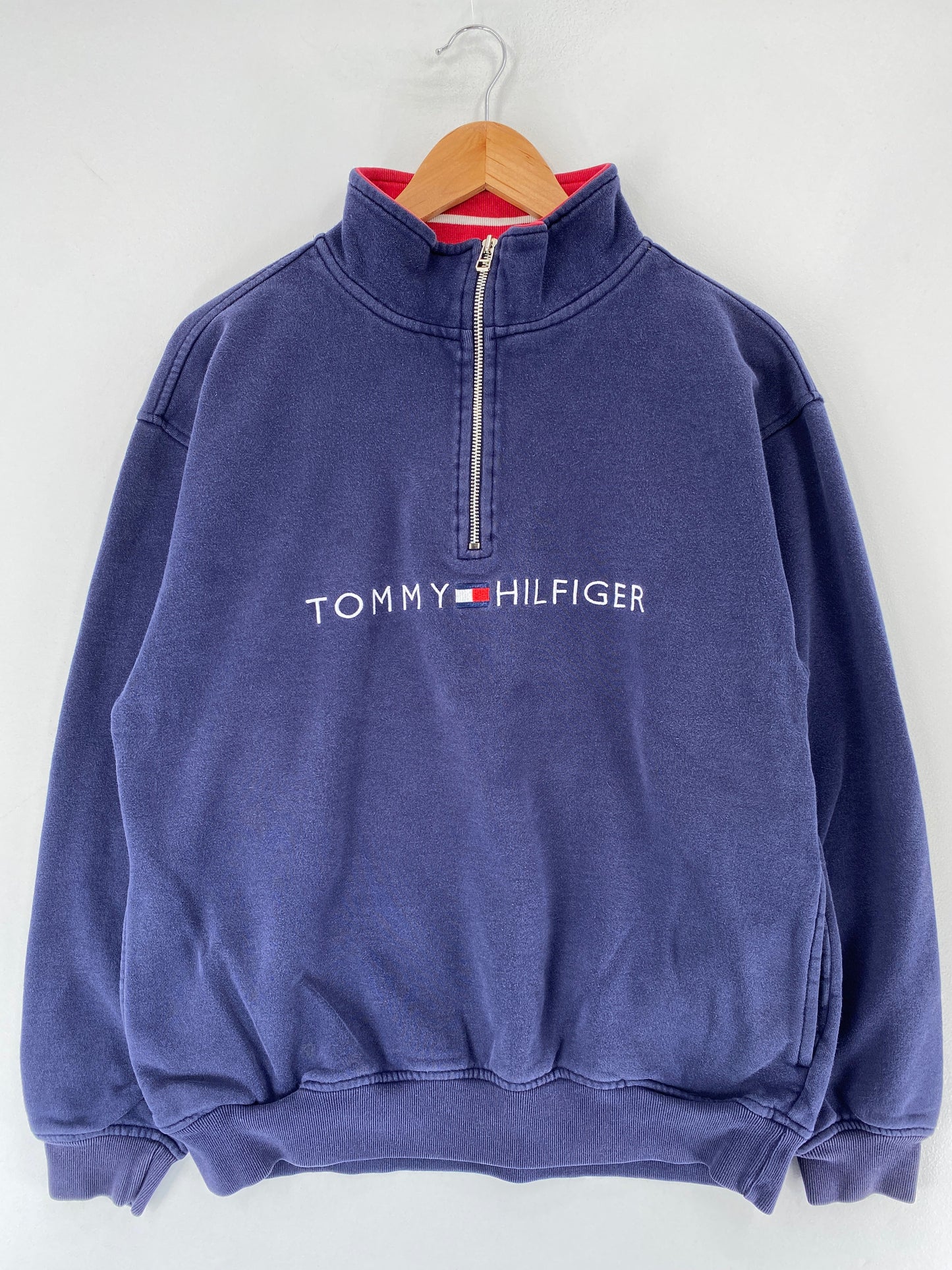 90’s TOMMY HILFIGER Size S Half ZipSweat-Shirt / F8649S