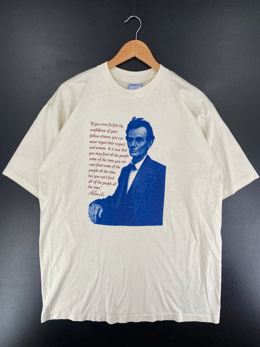 .90’s ABRAHAM LINCOLN Made in USA Size XL Vintage T-Shirts / F1055T