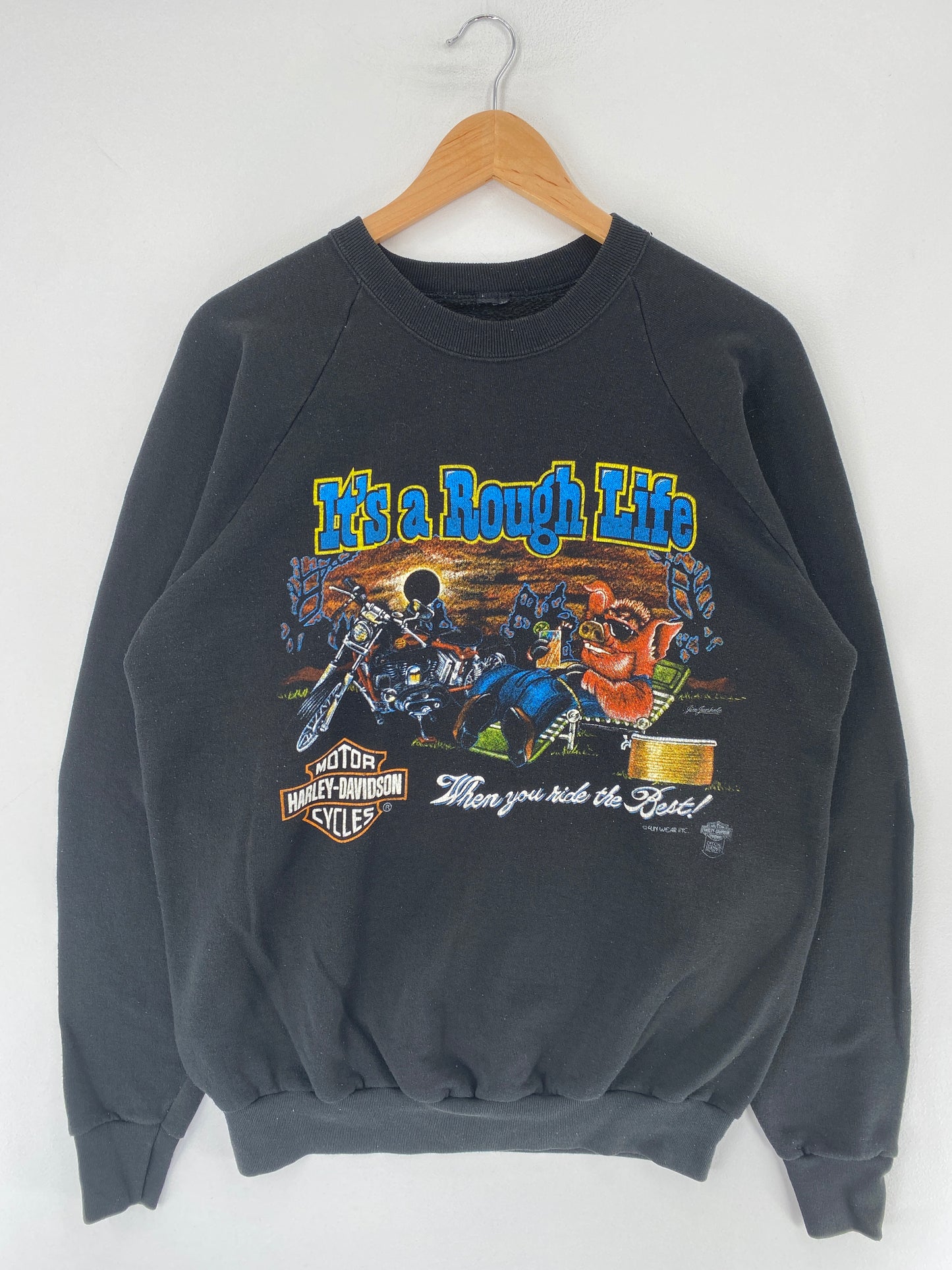 Vintage HARLEY DAVIDSON No Tag Approx. M Racing Sweat-shirt / F1073S