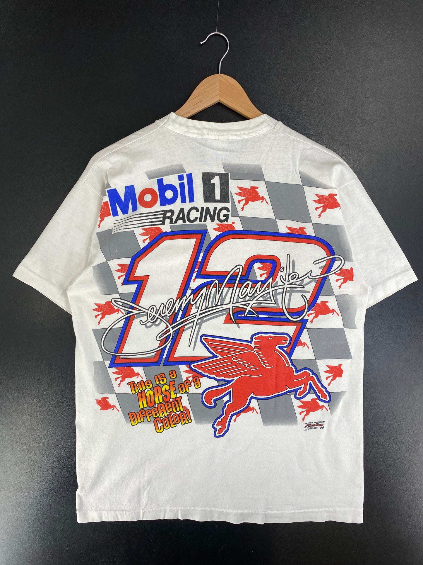 1998 JEREMY MAYFIELD x MOBIL Made in USA Size L Vintage Racing T-Shirt / G2425T