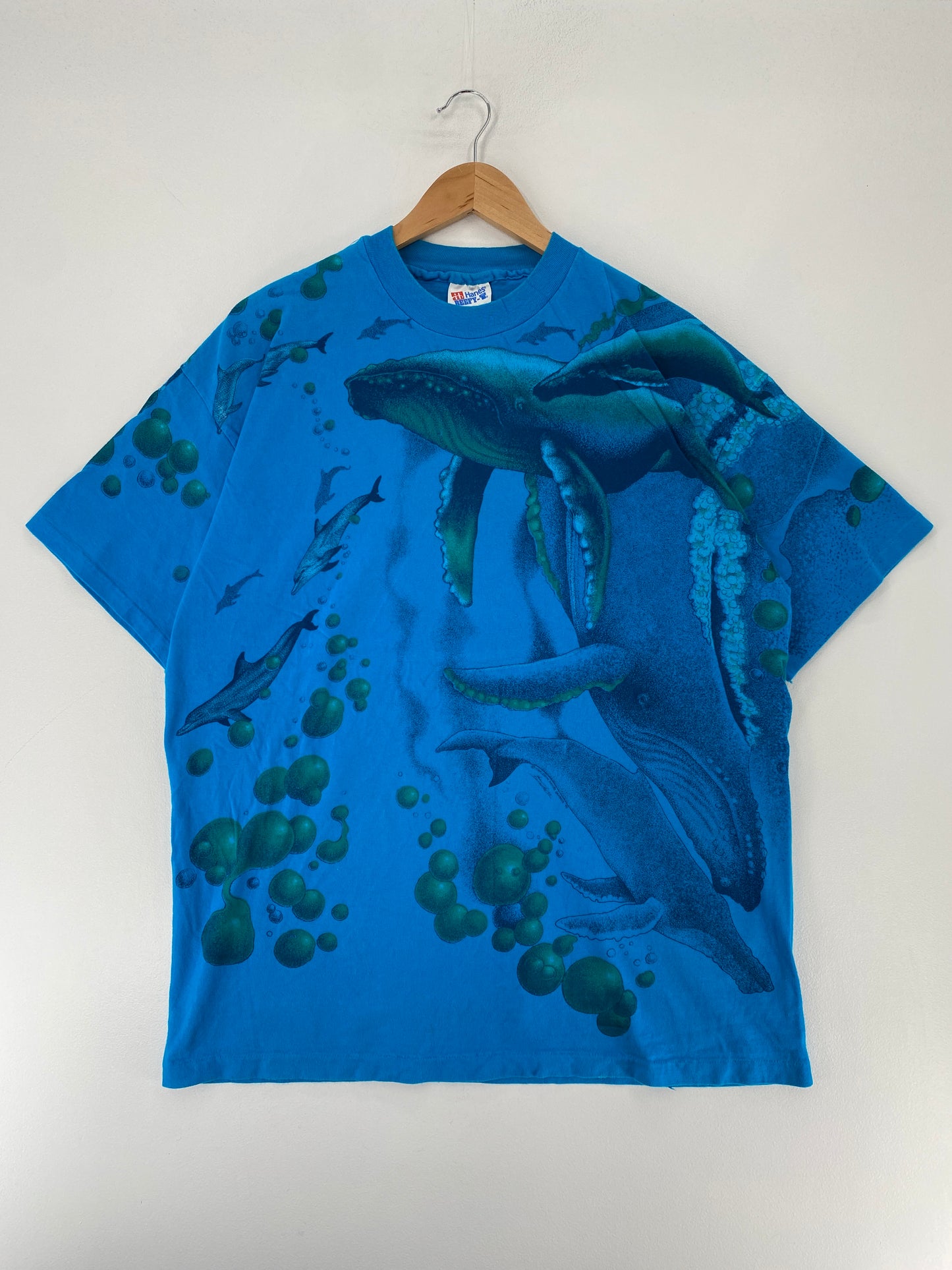 .90's WHALE Made in USA Size XL Vintage T-Shirt / F1633T