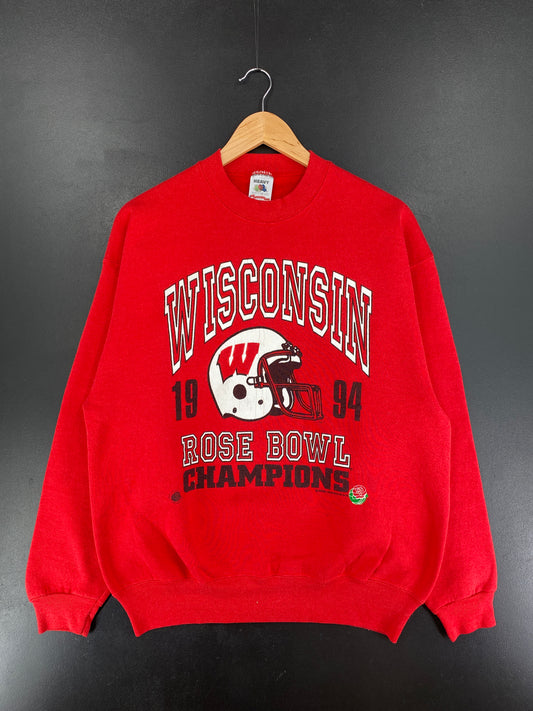 1994 WISCONSIN Made in USA Size L Vintage College Sweat-Shirt / F1979S