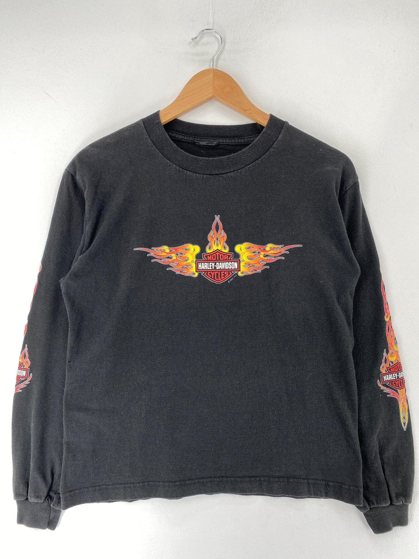 .2001 HARLEY DAVIDSON Size Ladies.L Vintage Long Sleevs T-shirt / F8282T