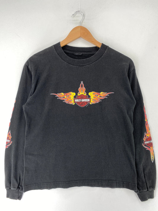 .2001 HARLEY DAVIDSON Size Ladies.L Vintage Long Sleevs T-shirt / F8282T