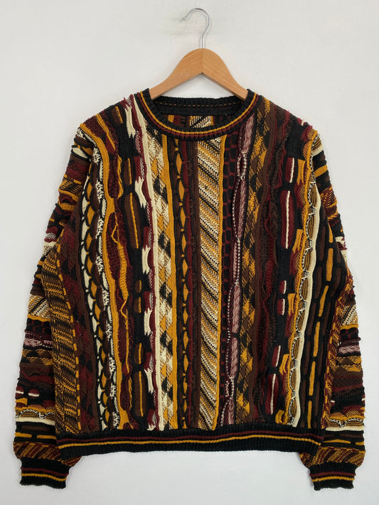 Vintage 3D COOGI-Style Made in USA Size No Tag (Approx.XXL) Knit Sweater / G6494K