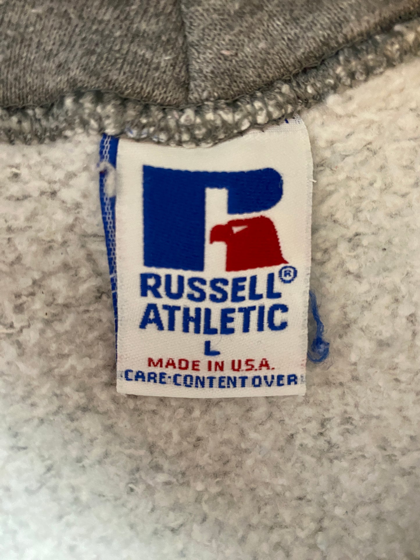 90’s RUSSELL x MORROW MUSTANGS Made in USA Size L Vintage College Sweat-Shirt / F2138S