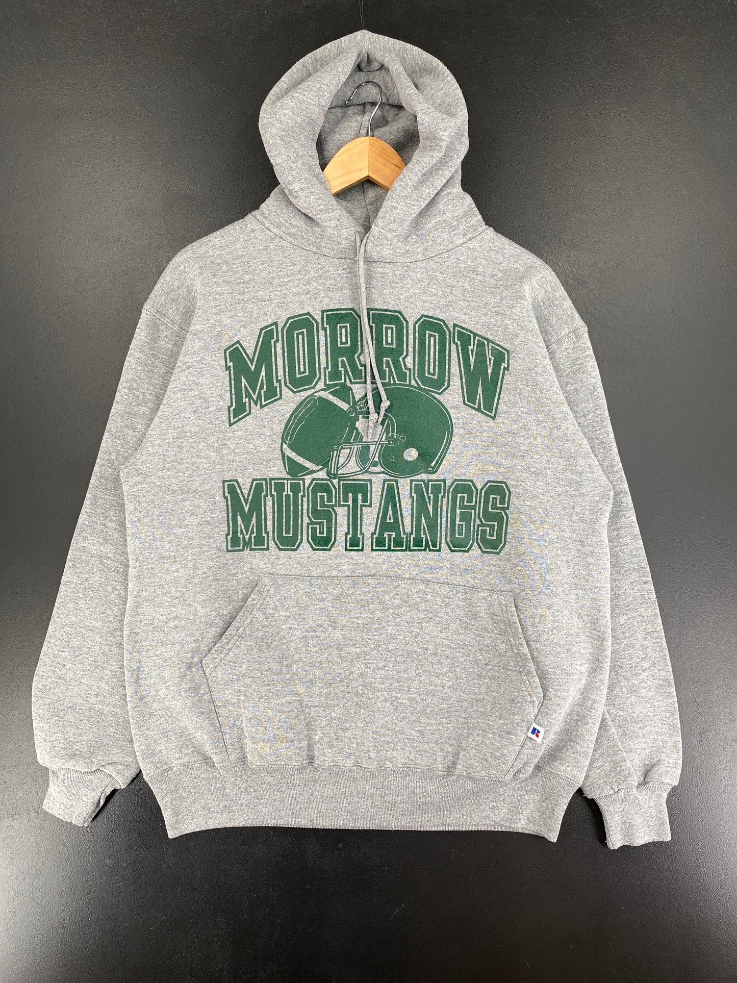 90’s RUSSELL x MORROW MUSTANGS Made in USA Size L Vintage College Sweat-Shirt / F2138S