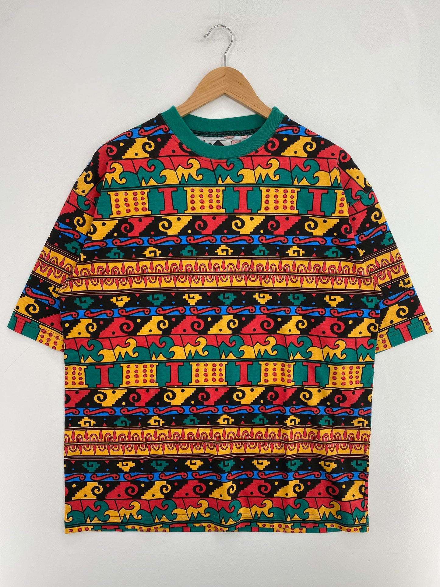 90's Dead Stock TRIBAL PATTERN Size XL Vintage T-Shirt / G2680T