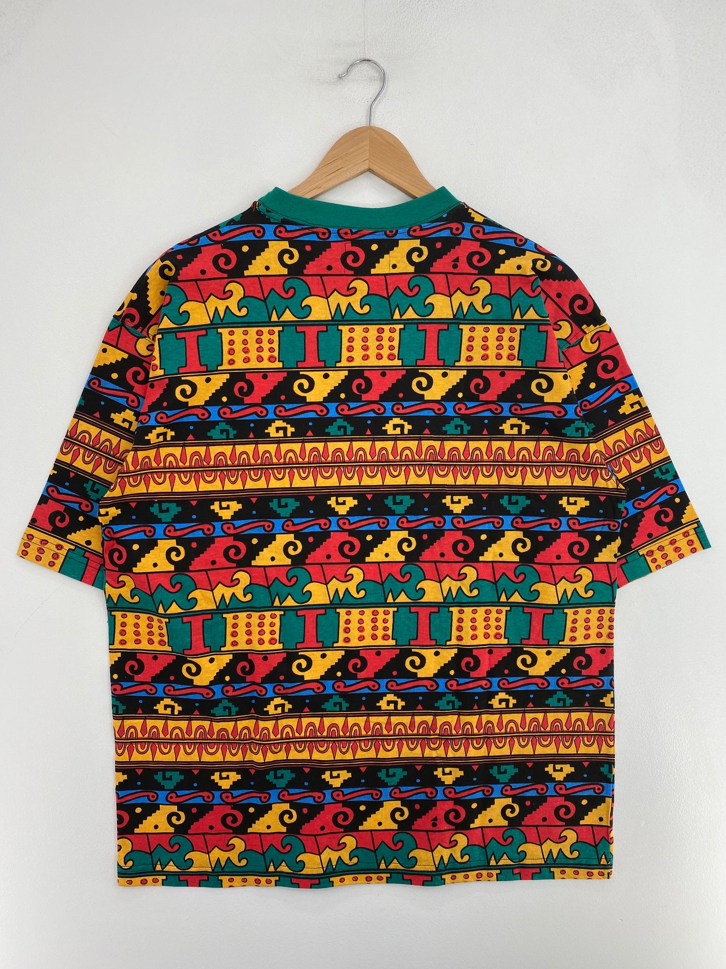 90's Dead Stock TRIBAL PATTERN Size XL Vintage T-Shirt / G2680T
