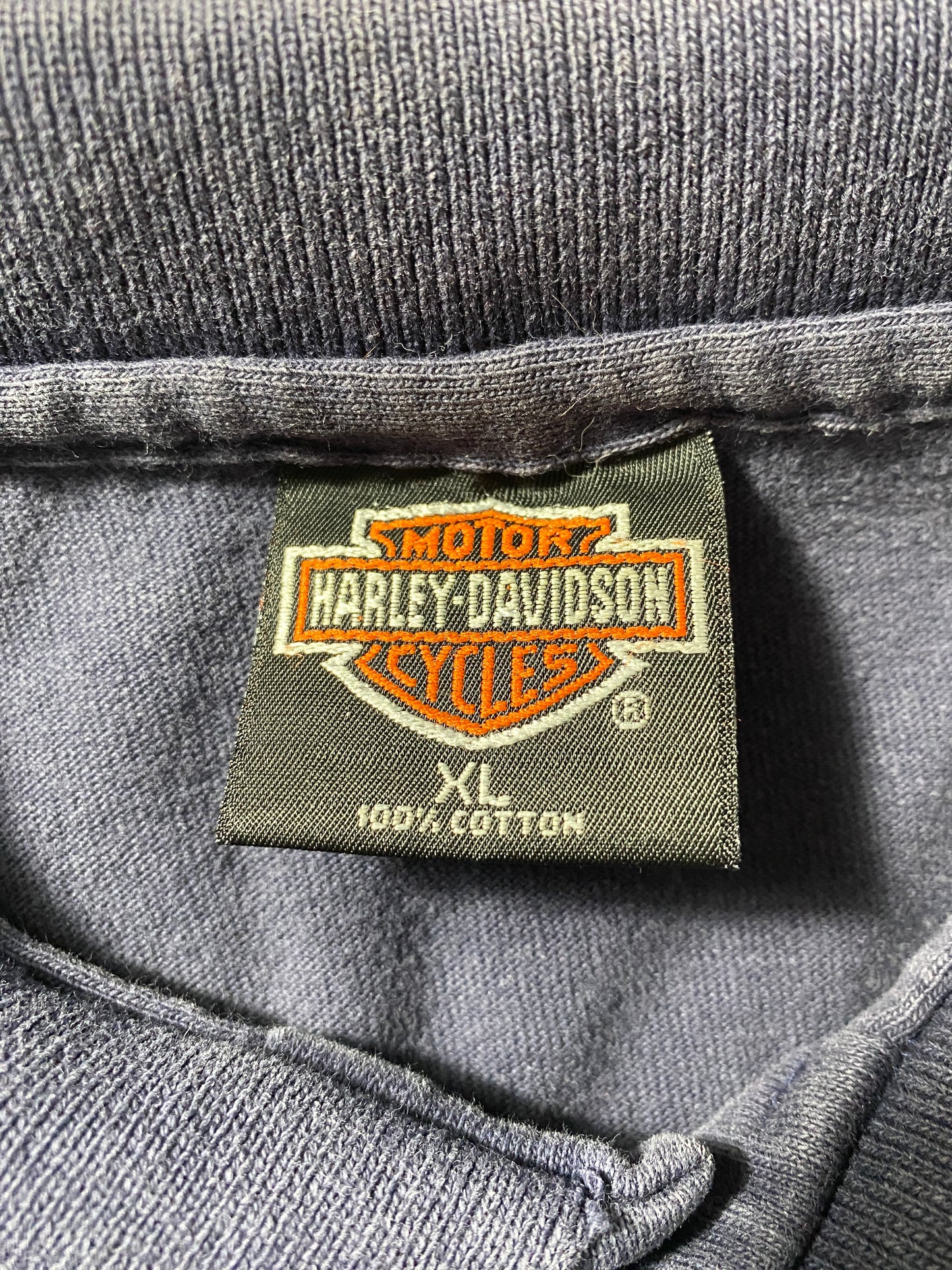 90's HARLEY DAVIDSON Made in USA Size XL Vintage long Sleeve Polo Shirt / G3173B