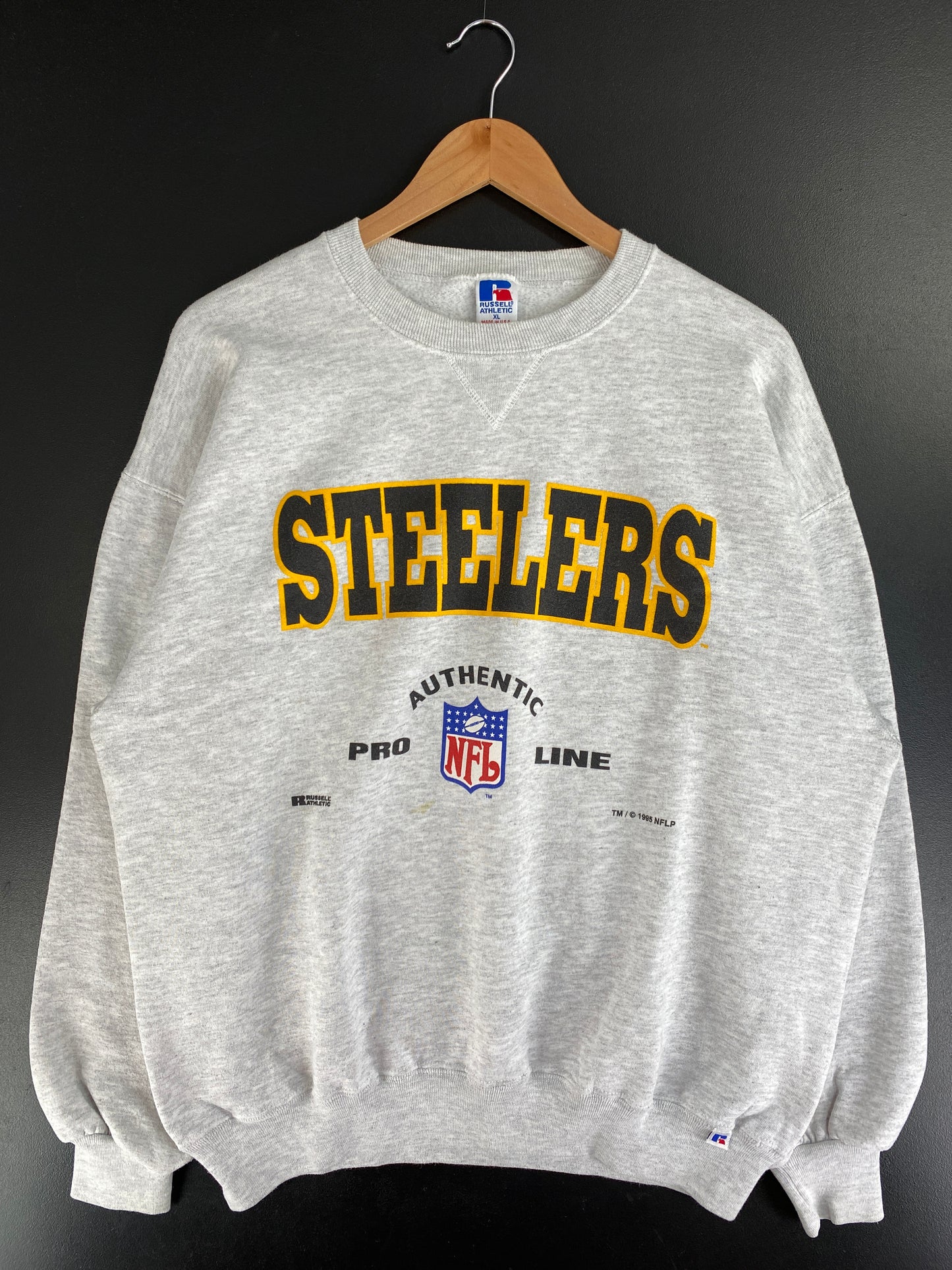 1995 RUSSELL x PITTSBURGH STEELERS Made in USA Size XL NFL Sweat-Shirt / F8586S