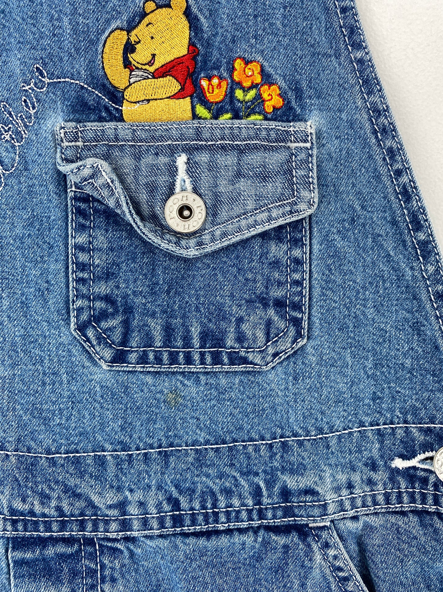 Vintage DISNEY POOH Size No tag Approx. M Denim Overall / F2293P