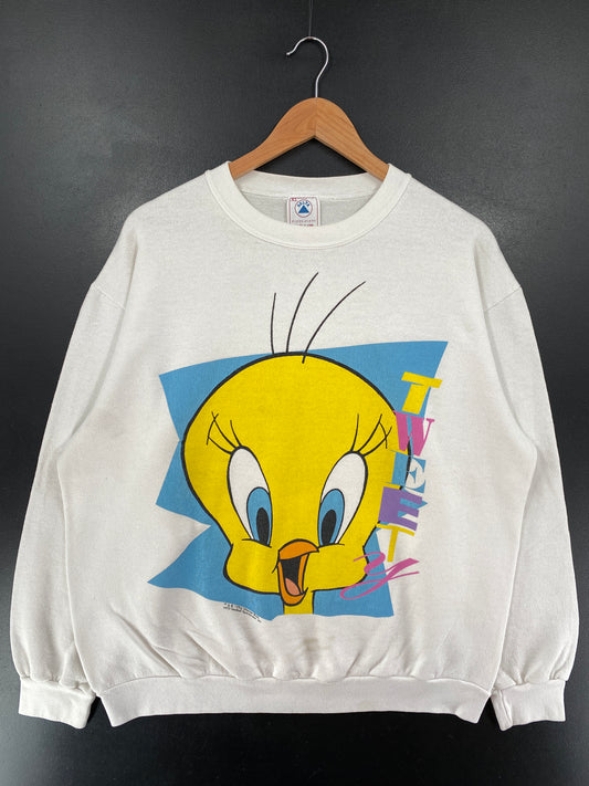 1994 LOONEY TUNES TWEETY Made in USA Size XL Vintage Sweat-shirt / G6610S