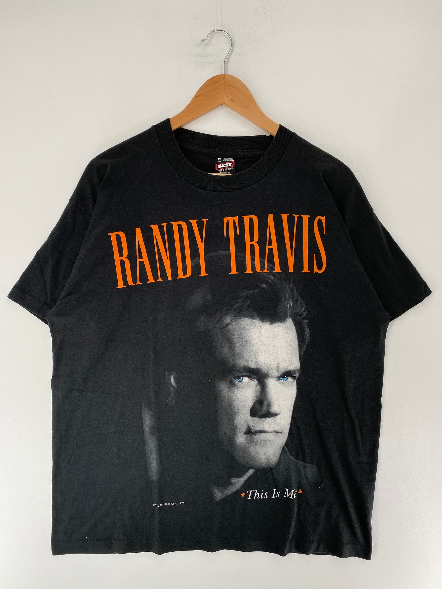1994 RANDY TRAVIS Made in USA Size XL Vintage Music T-Shirts / F1835T