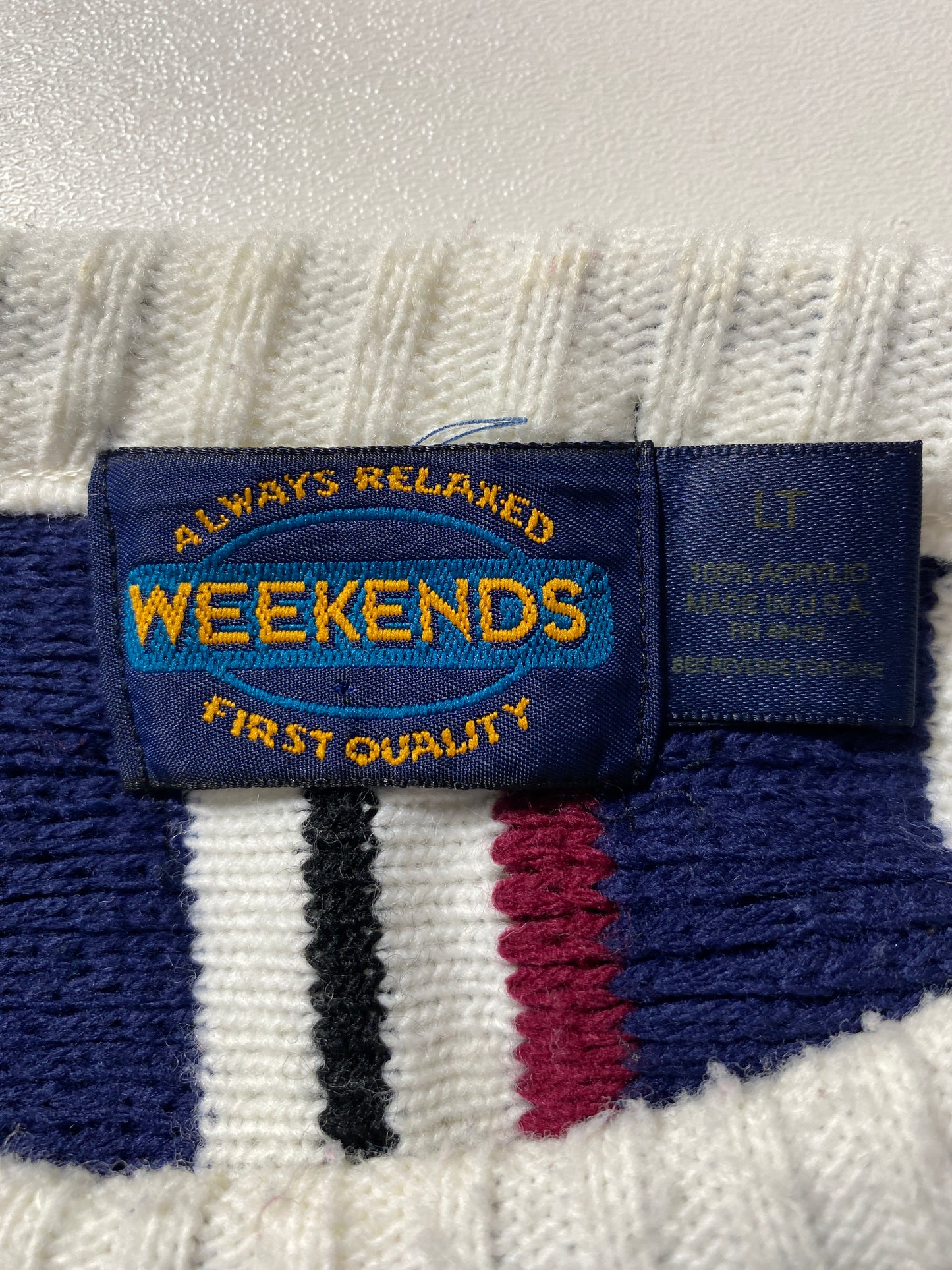90's WEEKENDS Made in USA Size L Vintage Knitwear / G4622K
