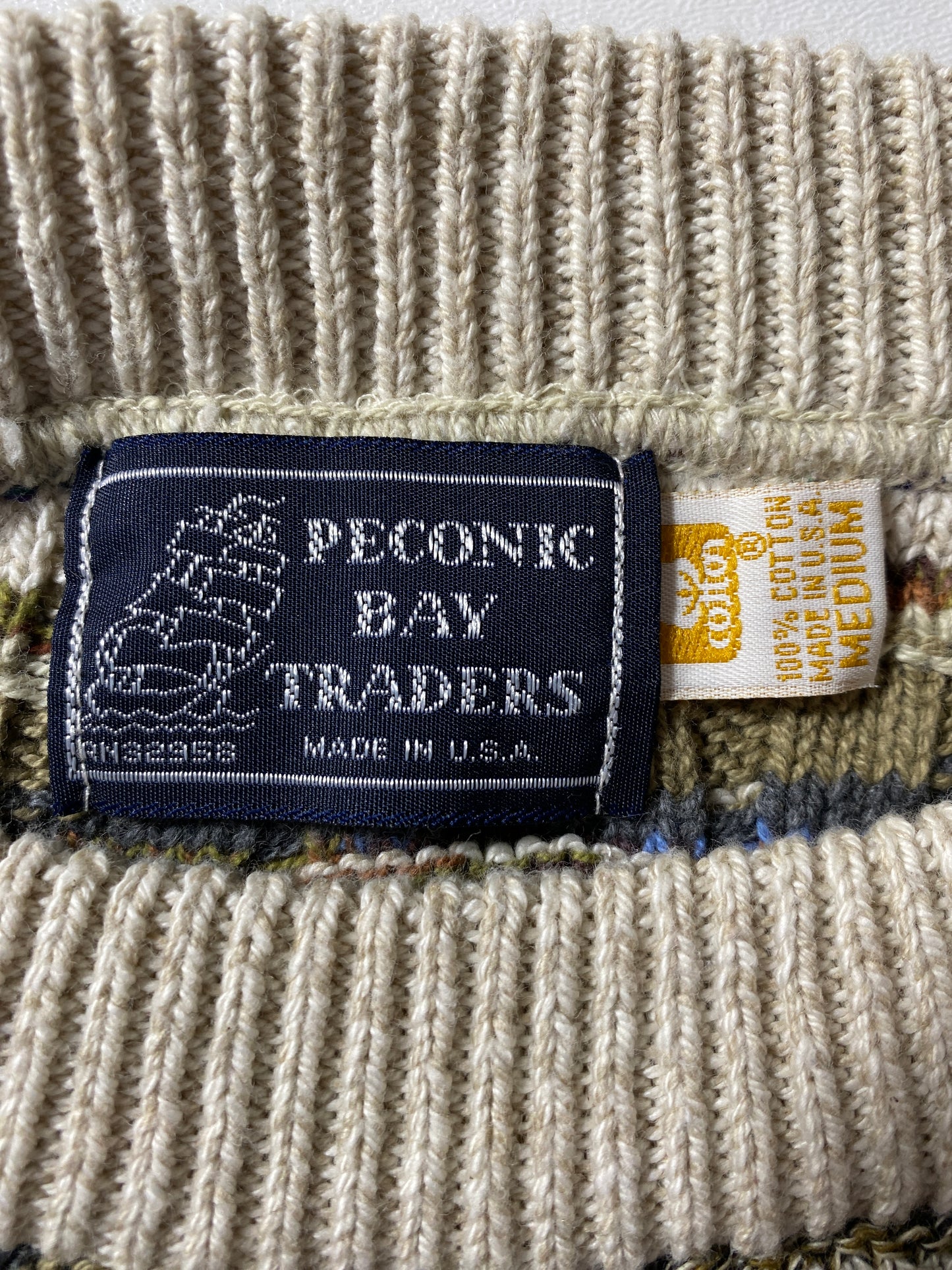 90's PECONIC BAY TRADERS Made in USA Size M Vintage Knitwear / G4825K