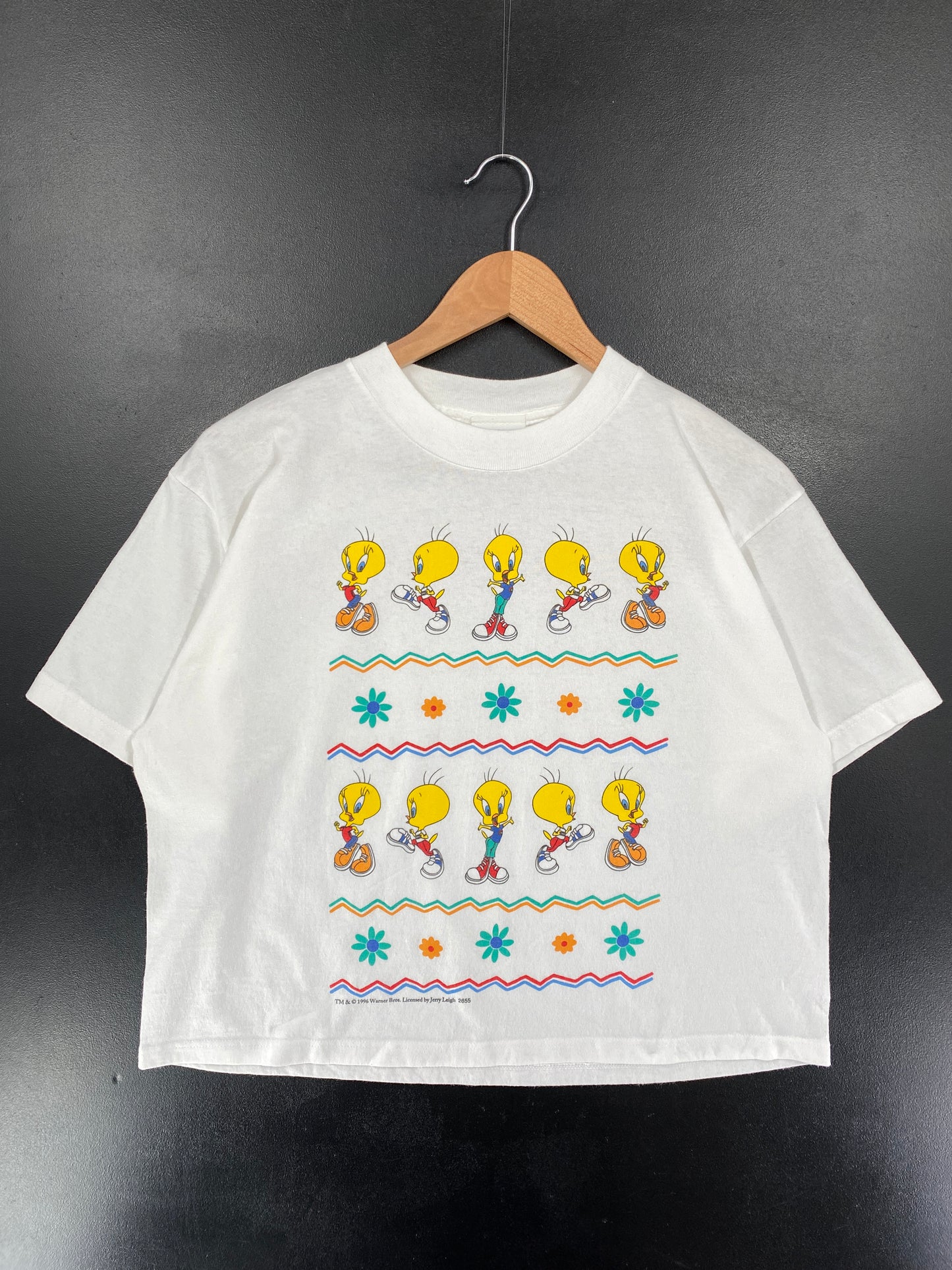 1995 LOONEY TUNES TWEETY Size Ladies M Vintage Cropped T-Shirt / G6754T