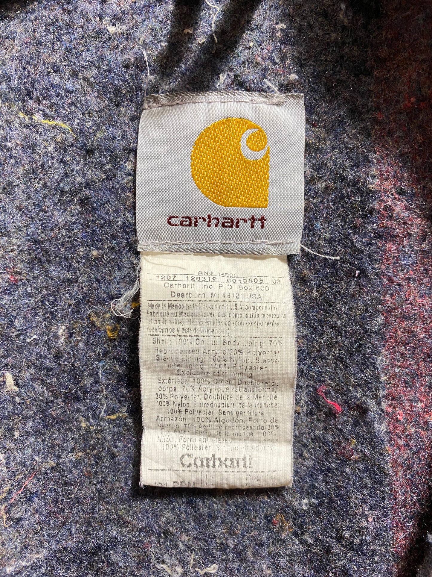 Vintage CARHARTT Size 48(XL) ZIP-UP Duck Jacket / F2738J