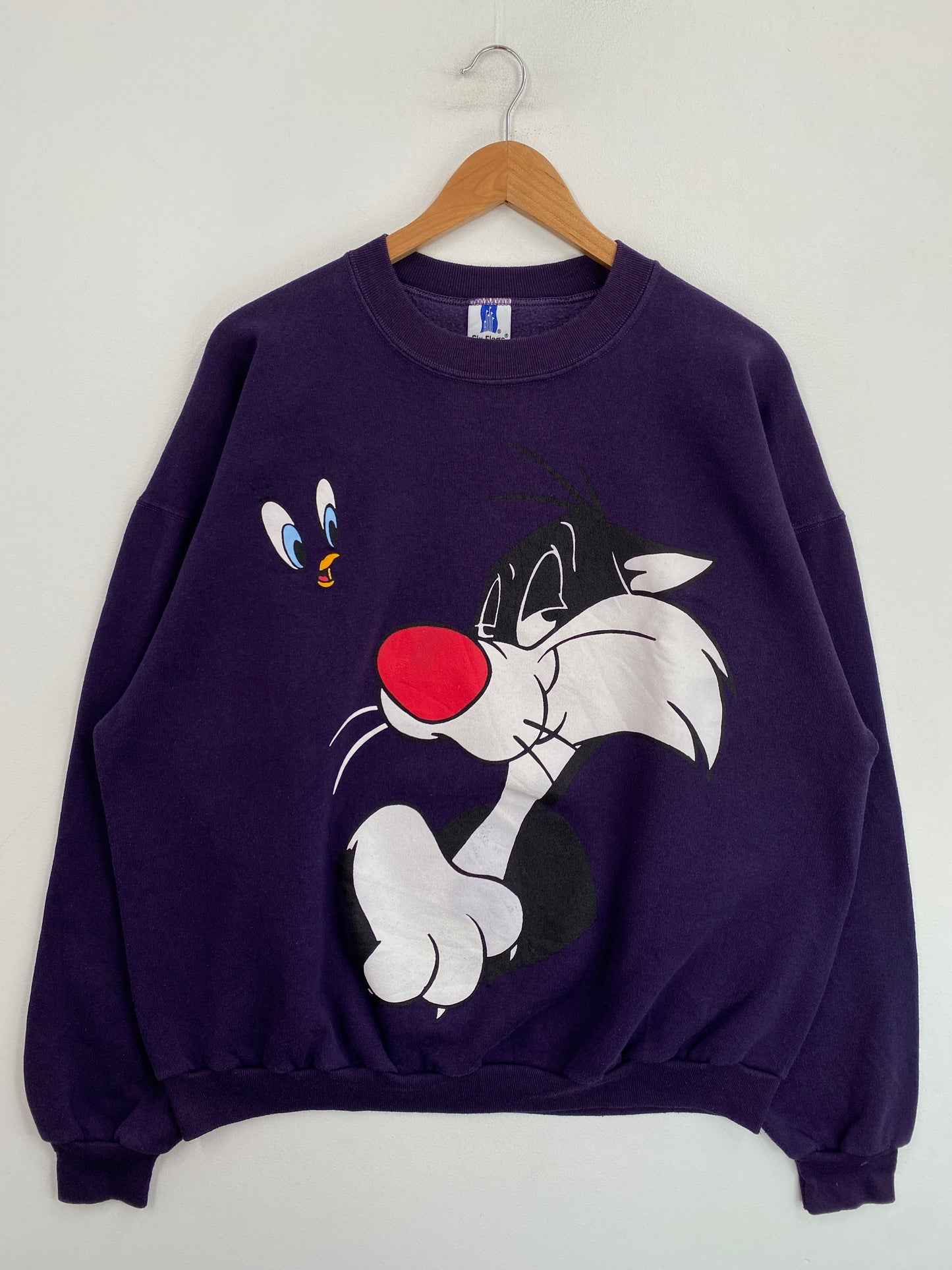 1995 LOONEY TUNES SIX FLAG Made in USA Size XXL Vintage Sweat-shirt / G6830S