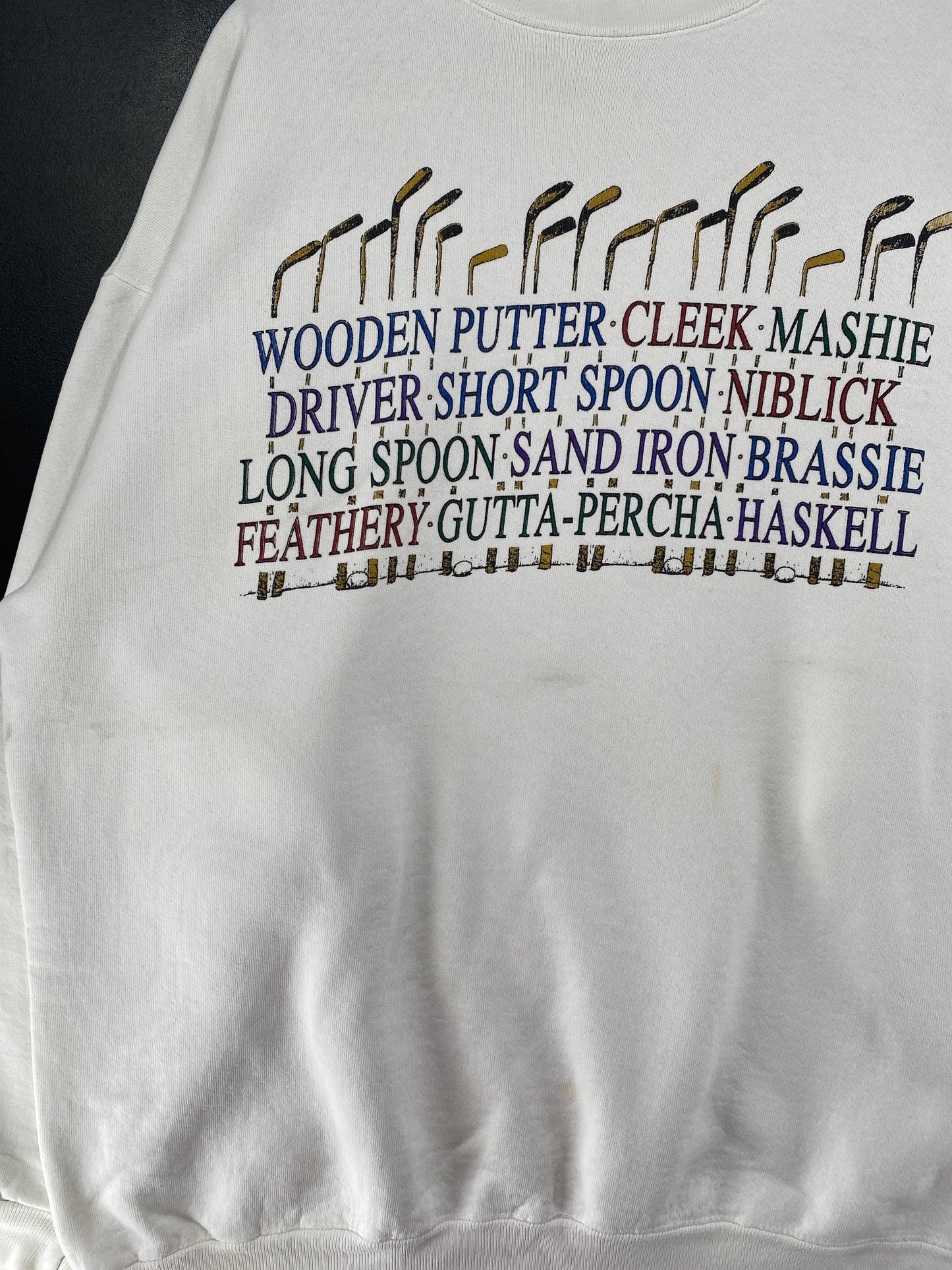 Vintage WOODEN PUTTER CLEEK GOLF Size No Tag (Approx. XL) Sweat-Shirt / G6832S