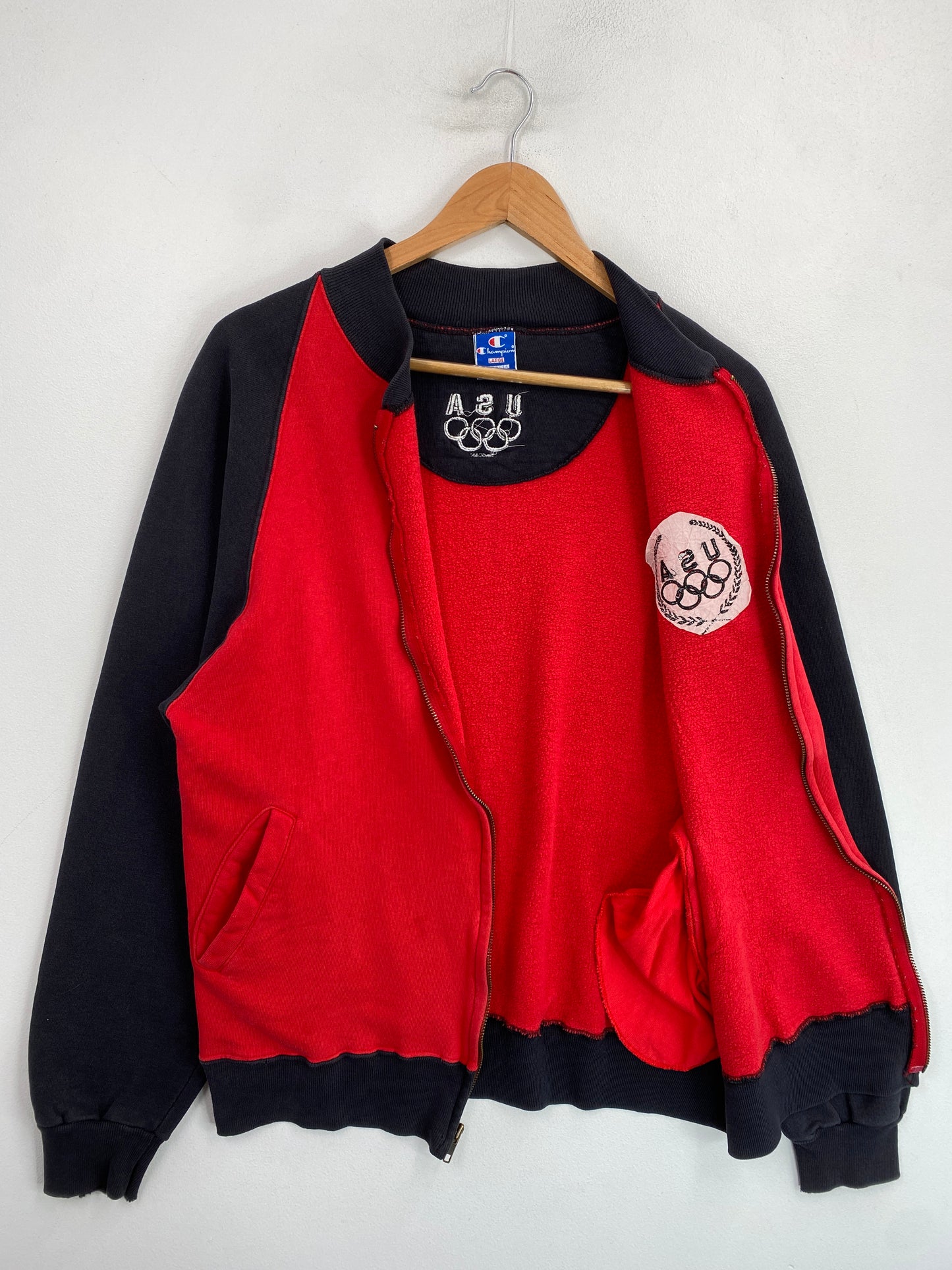 90's CHAMPION OLYMPIC USA Made in USA Size L Vintage Zip-Up Sweat-Shirts / G6881S
