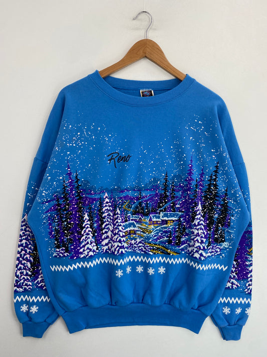 1991 RENO LIFESTYLES Made in USA Size Approx.XL Vintage Sweat-Shirt / G6882S