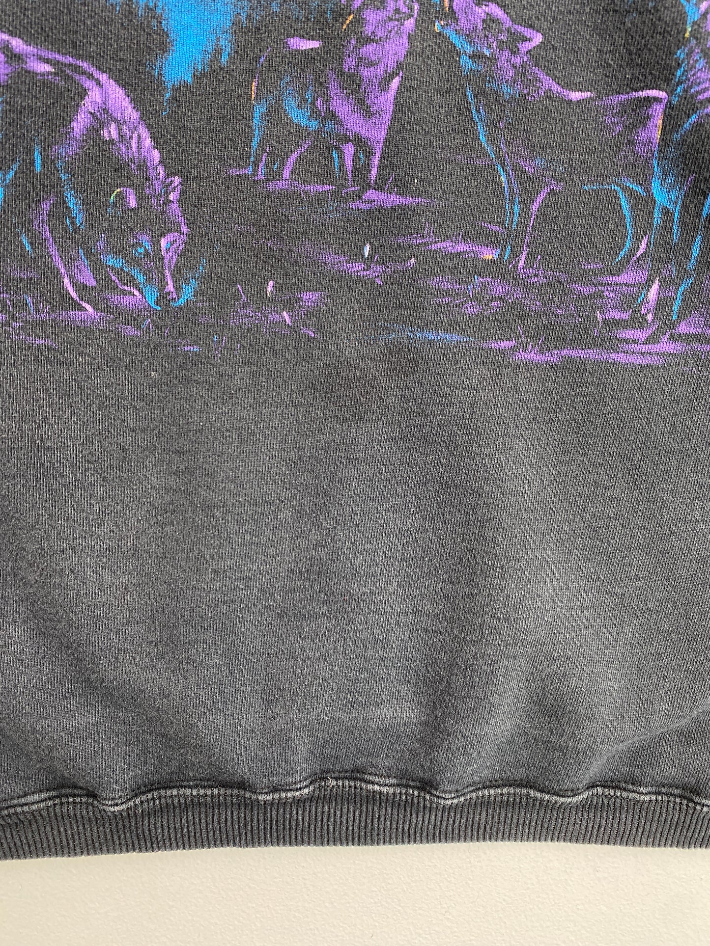 90’s WOLF Size No Tag (Approx.L) Animal Sweat-Shirt / G6892S