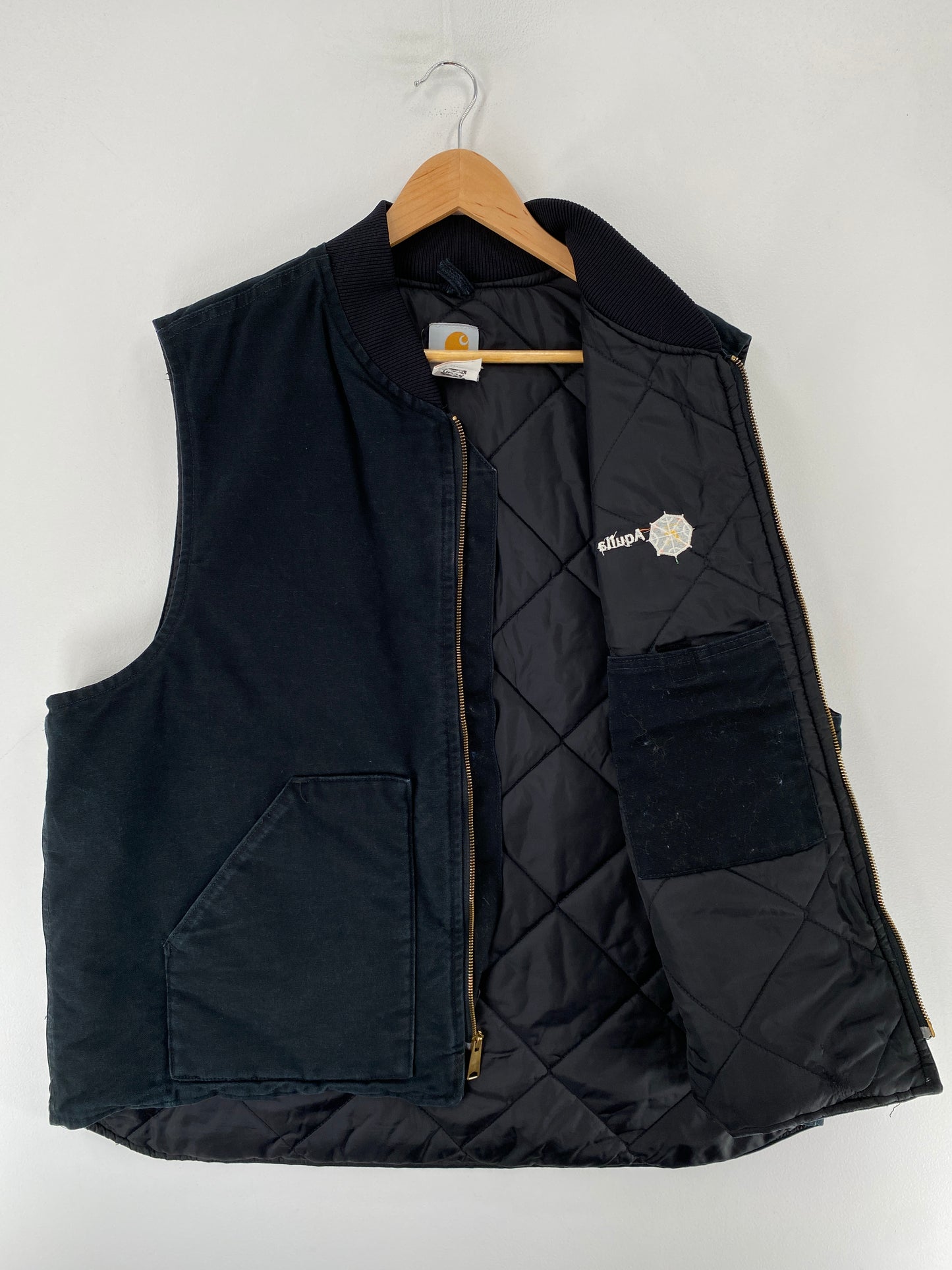 .90's CARHARTT Made in USA Size XXL Vintage Zip-Up Duck Vest / F2945J